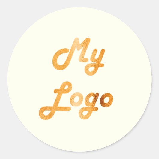 Custom logo image business ivory ラウンドシール (正面)