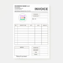 Custom Logo Invoice Order Forms | Business Pad