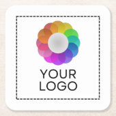 Custom Logo, Low minimum quantity スクエアペーパーコースター (正面)