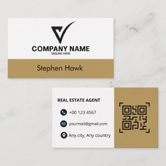 Custom Logo Luxury Business Card Real Estate Agent 名刺 (正面/裏面)