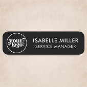 Custom Logo Magnetic Or Safety Pin Black Small 名札