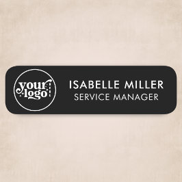 Custom Logo Magnetic Or Safety Pin Black Small 名札