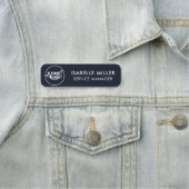Custom Logo Magnetic Or Safety Pin Navy Small 名札 (インサイチュ)