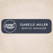 Custom Logo Magnetic Or Safety Pin Navy Small 名札