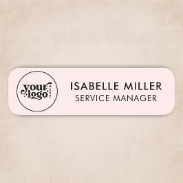 Custom Logo Magnetic Or Safety Pin Pink Small 名札