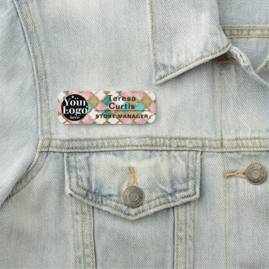 Custom Logo Magnetic / Safety Pin Employee Name 名札 (インサイチュ)
