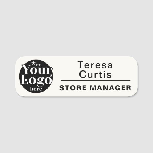 Custom Logo Magnetic / Safety Pin Employee Name 名札 (正面)
