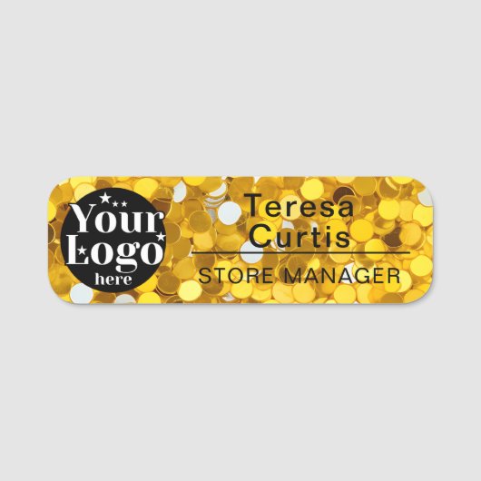 Custom Logo Magnetic / Safety Pin Employee Name 名札 (正面)
