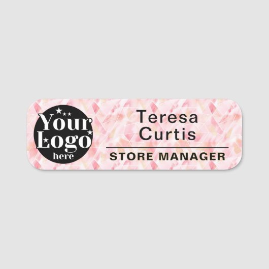 Custom Logo Magnetic / Safety Pin Employee Name Ta 名札 (正面)
