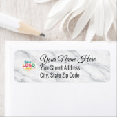 Custom Logo Marble Return Address Label ラベル (インサイチュ)