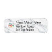 Custom Logo Marble Return Address Label ラベル (正面)