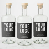 Custom Logo Minimalist Black リキュールボトルラベル (ボトル)