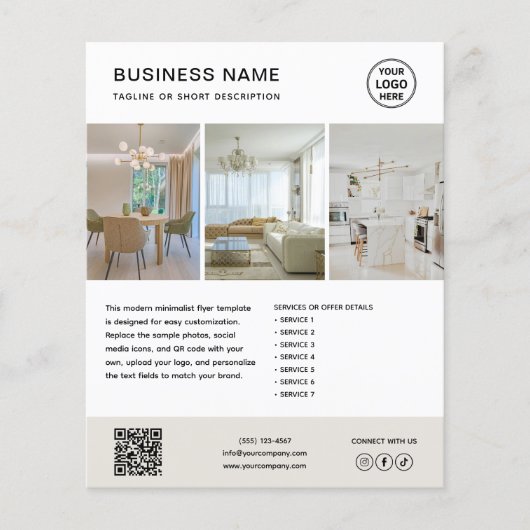 Custom Logo Minimalist Marketing Business Flyer チラシ (正面)