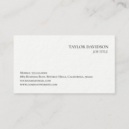 Custom Logo Minimalist Modern Professional Brandin 名刺 (裏面)