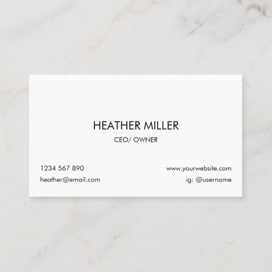 Custom Logo Modern Minimalist Black and White 名刺 (裏面)