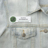 Custom Logo Modern Sage Green Employee  名札 (インサイチュ)