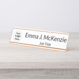 Custom Logo & Name Desk Plate for Office デスクネームプレート