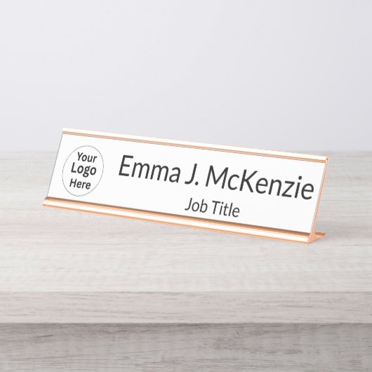 Custom Logo & Name Desk Plate for Office デスクネームプレート (正面)