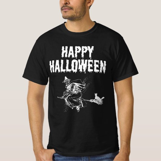 Custom Logo | Name, Flying Witch and a Black Cat Tシャツ (正面)