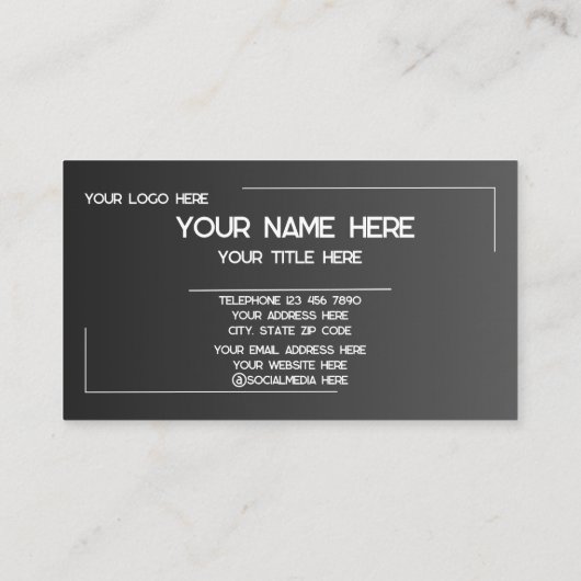 Custom Logo Name Minimalist Modern Professional 名刺 (裏面)