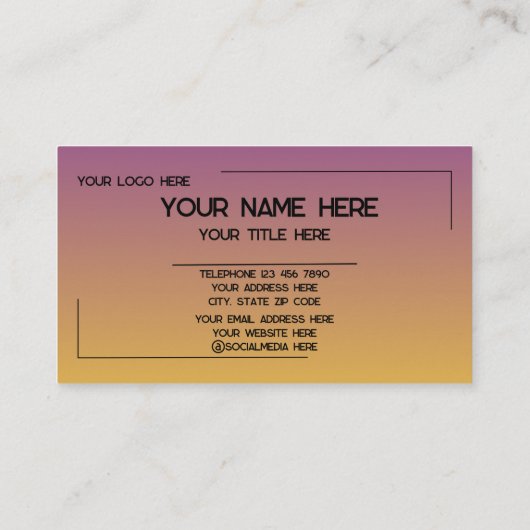 Custom Logo Name Minimalist Modern Professional 名刺 (裏面)