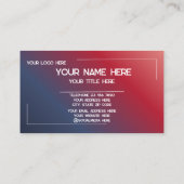 Custom Logo Name Minimalist Modern Professional 名刺 (裏面)