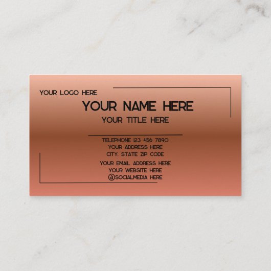 Custom Logo Name Minimalist Modern Professional 名刺 (裏面)