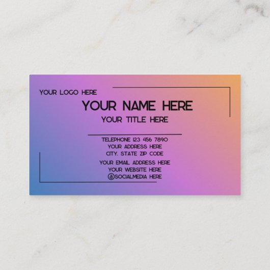 Custom Logo Name Minimalist Modern Professional 名刺 (裏面)