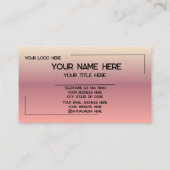 Custom Logo Name Minimalist Modern Professional 名刺 (裏面)