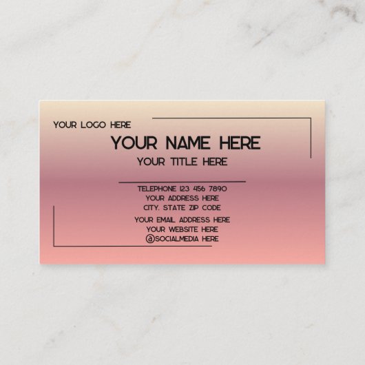 Custom Logo Name Minimalist Modern Professional 名刺 (裏面)