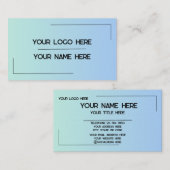 Custom Logo Name Minimalist Modern Professional 名刺 (正面/裏面)