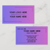 Custom Logo Name Minimalist Modern Professional 名刺 (正面/裏面)