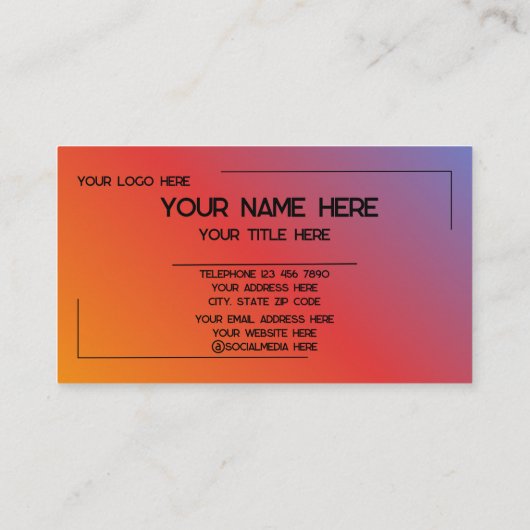 Custom Logo Name Minimalist Modern Professional 名刺 (裏面)