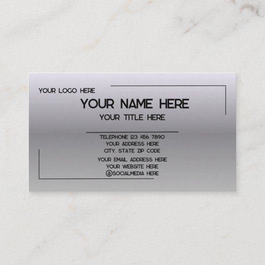 Custom Logo Name Minimalist Modern Professional 名刺 (裏面)