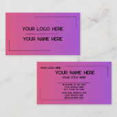 Custom Logo Name Minimalist Modern Professional 名刺 (正面/裏面)