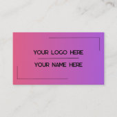 Custom Logo Name Minimalist Modern Professional 名刺 (正面)