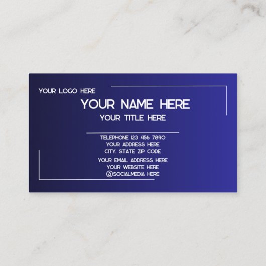 Custom Logo Name Minimalist Modern Professional 名刺 (裏面)