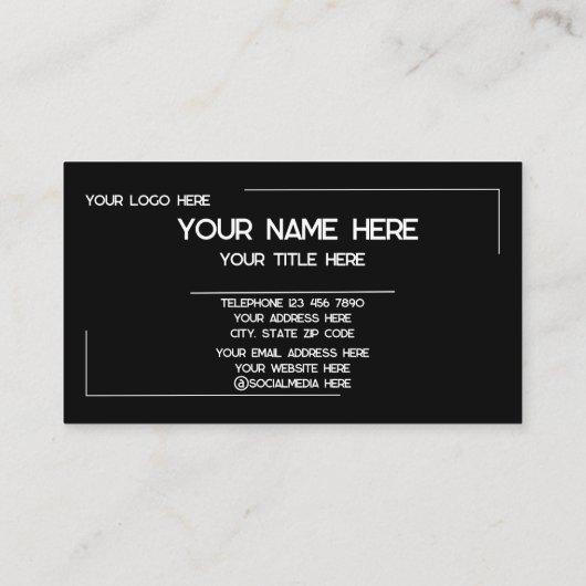 Custom Logo Name Minimalist Modern Professional 名刺 (裏面)