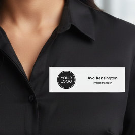 Custom Logo Name Tag | Professional Employee Name  名札