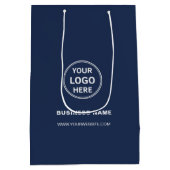 Custom Logo Navy Blue Business Promotional ミディアムペーパーバッグ (裏面)