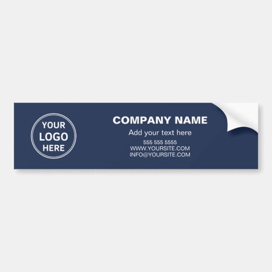 Custom Logo Navy Blue Professional Business バンパーステッカー (正面)