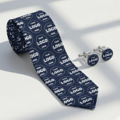 Custom Logo Navy Blue Tie - Professional Branded  ネクタイ