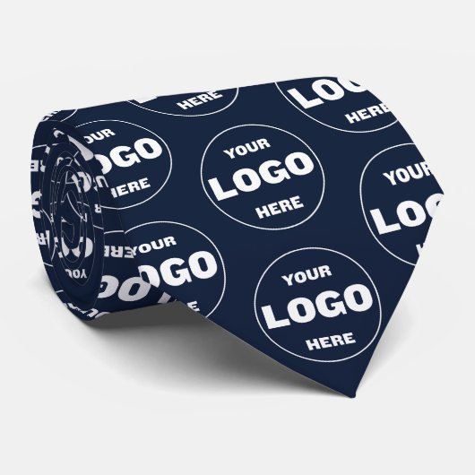 Custom Logo Navy Blue Tie - Professional Branded ネクタイ (ロール)