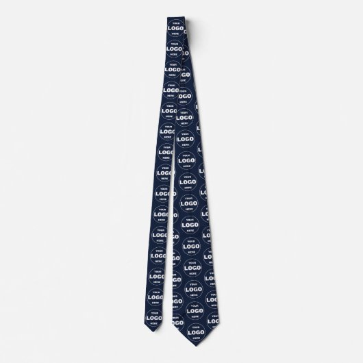 Custom Logo Navy Blue Tie - Professional Branded  ネクタイ (裏面)