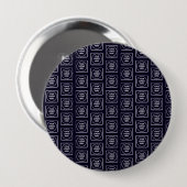 Custom Logo or Image Repeating Navy Blue Design 缶バッジ (正面&裏面)