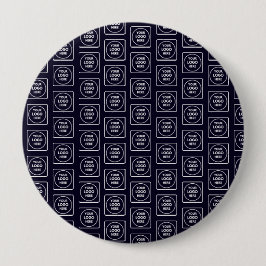 Custom Logo or Image Repeating Navy Blue Design 缶バッジ