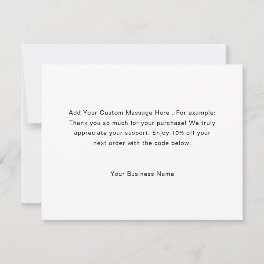 Custom Logo Personalized Thank You Note Card カード (裏面)