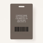 Custom Logo Photo Bar Code Employee Staff Name バッジ (裏面)