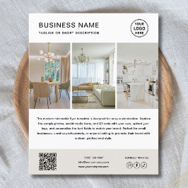 Custom Logo Photo Minimalist Business Flyer チラシ