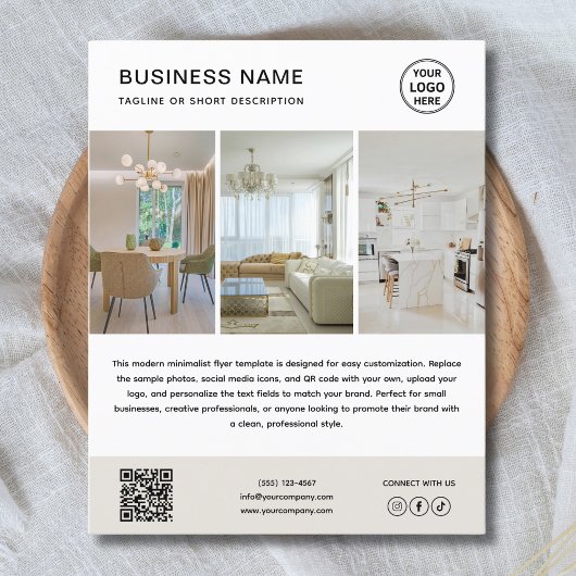 Custom Logo Photo Minimalist Business Flyer チラシ
